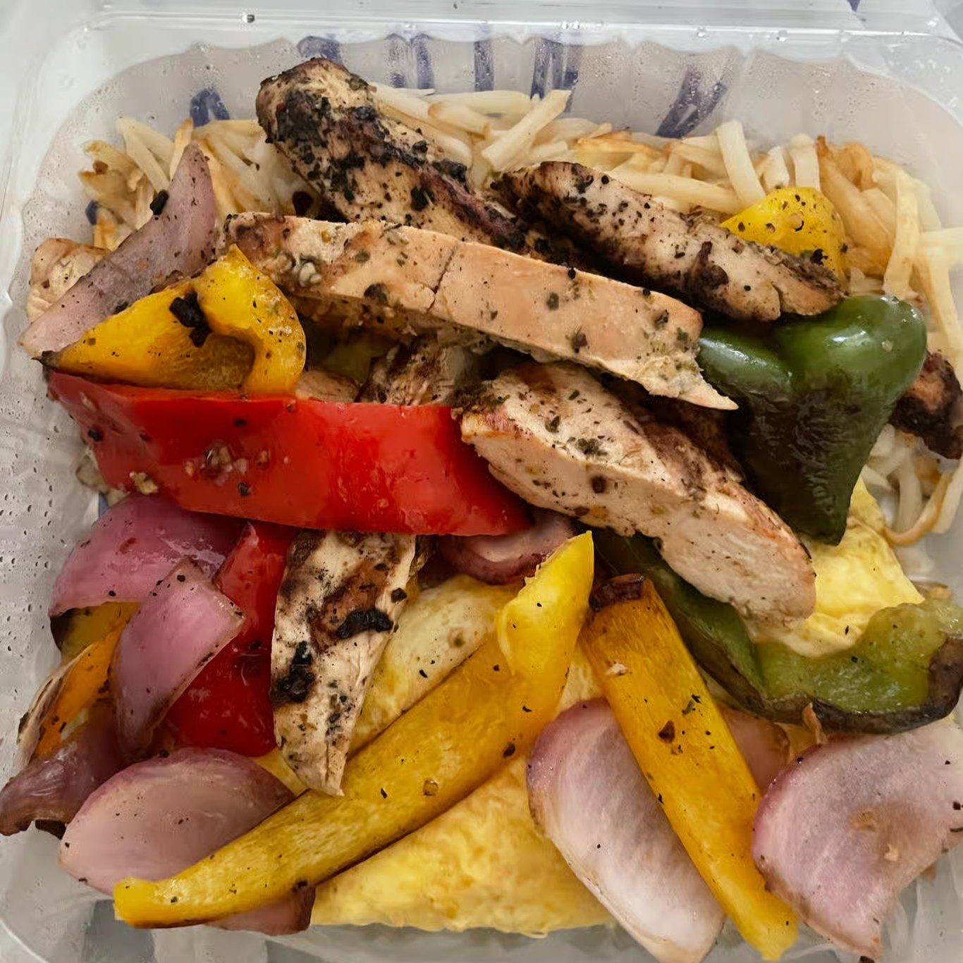 Philly Chicken Omelet (Deconstructed).