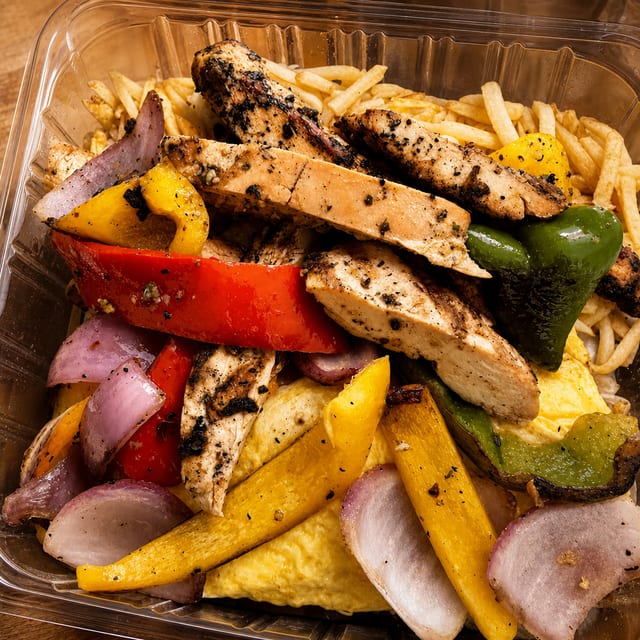 Philly Chicken Omelet (Deconstructed).